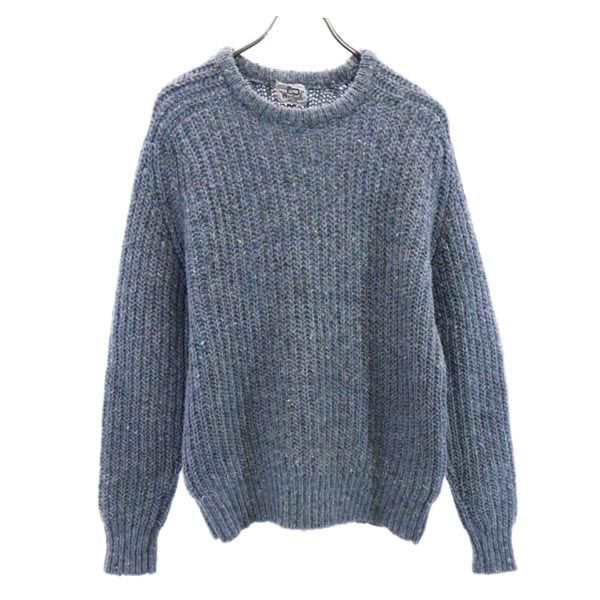 ウールリッチ 70s 白タグ ヴィンテージ 長袖 ニット 青系 WOOLRICH クルーネック セーター メンズの通販は