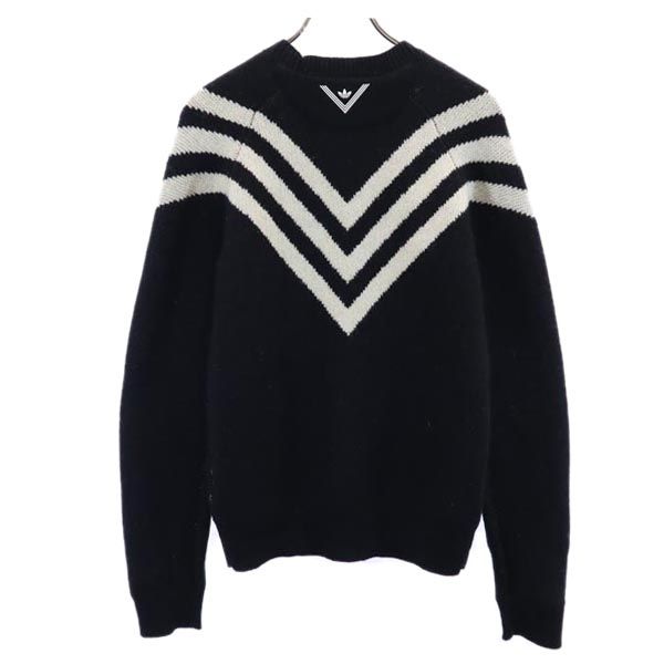 アディダス トレフォイルロゴ 長袖 ニット XS 黒系 adidas セーター メンズ アディダス トレフォイルロゴ 長袖 ニット XS 黒系 adidas セーター