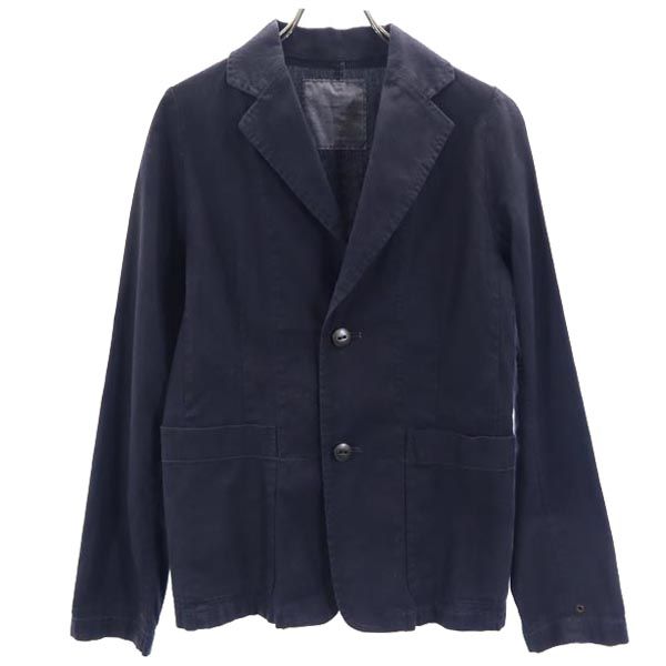 パドカレ コットン ストライプ地 テーラードジャケット 38 紺 pas de calais レディース パドカレ コットン ストライプ地 テーラードジャケット 38 紺 pas de
