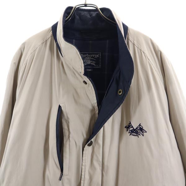 バーバリーズ 80s 90s 2WAY ジャケット L アイボリー系 Burberrys ダウンライナー付 中綿 コート メンズ_3