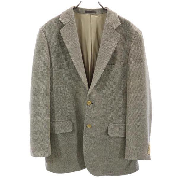 バーバリー ロンドン 三陽商会 カシミヤブレンド ヘリンボーン柄 テーラードジャケット AB7 グレー系 BURBERRY LONDON オールド メンズ