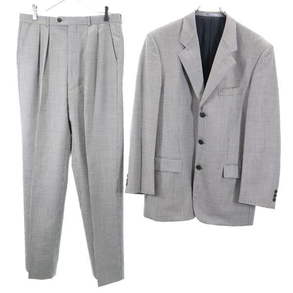 ポールスミス 千鳥格子柄 スーツ 上下 セットアップ L 黒×白 Paul Smith テーラードジャケット メンズ