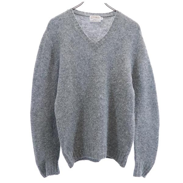 英国製 長袖 Vネック セーター 36 グレー系 ニット メンズの通販は