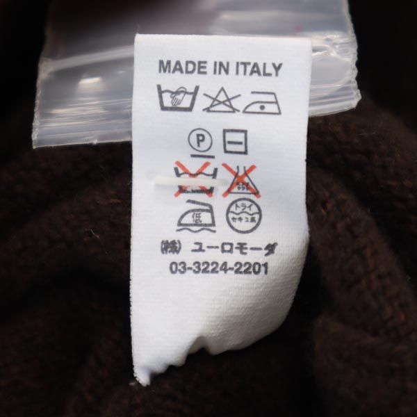 未使用 ポールカ イタリア製 カシミヤブレンド ニットベスト M 茶系 PAULE KA レディース_8