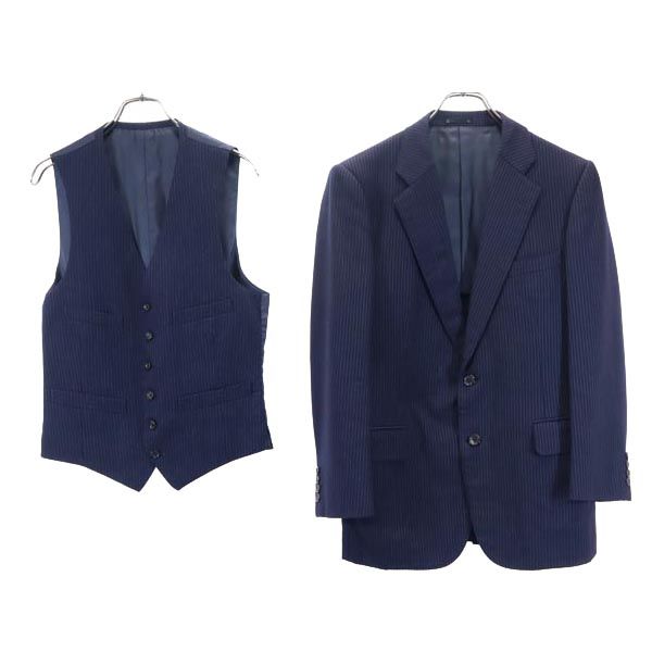 バーバリーズ 90s ストライプ柄 ベスト付 テーラードジャケット 紺 Burberrys メンズの通販は 8,910円