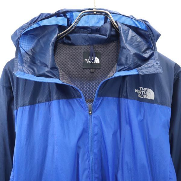 ノースフェイス フード付 ナイロンジャケット L 青×紺 THE NORTH FACE