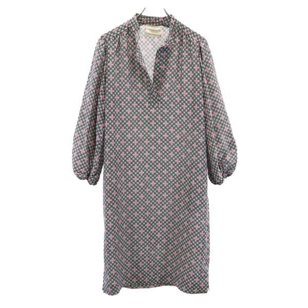 バレンシアガ イタリア製 総柄 長袖 ワンピース ブラック系 BALENCIAGA レディースの通販は