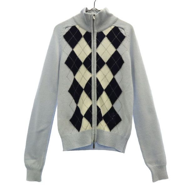 プリングル オブ スコットランド ウール アーガイル柄 ニットジャケット S ブルー系 Pringle of Scotland レディースの通販は 7,920円