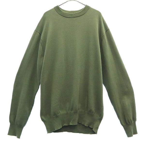 メゾン スペシャル 長袖 コットン ニット 48 グリーン MAISON SPECIAL メンズ