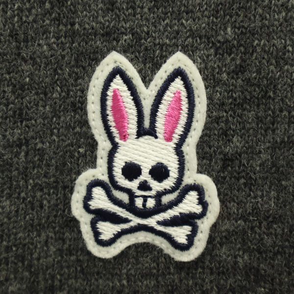 Psycho Bunny - サイコバニー ウール ワンポイントワッペン ゴルフ 長袖 ニットカーディガン S グレー系 Psycho Bunny メンズ サイコバニー ウール ワンポイントワッペン ゴルフ 長袖 ニット