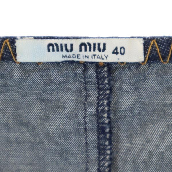 ミュウミュウ イタリア製 長袖 ワンピース 40 ネイビー系 MIUMIU レディース_6