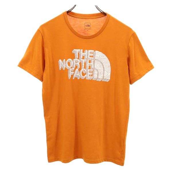 ノースフェイス 鹿の子 ストレッチ 半袖tシャツ オレンジ系 メンズXL 