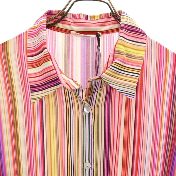 未使用 キアラフィオリーニ イタリア製 ストライプ柄 半袖 ワンピース