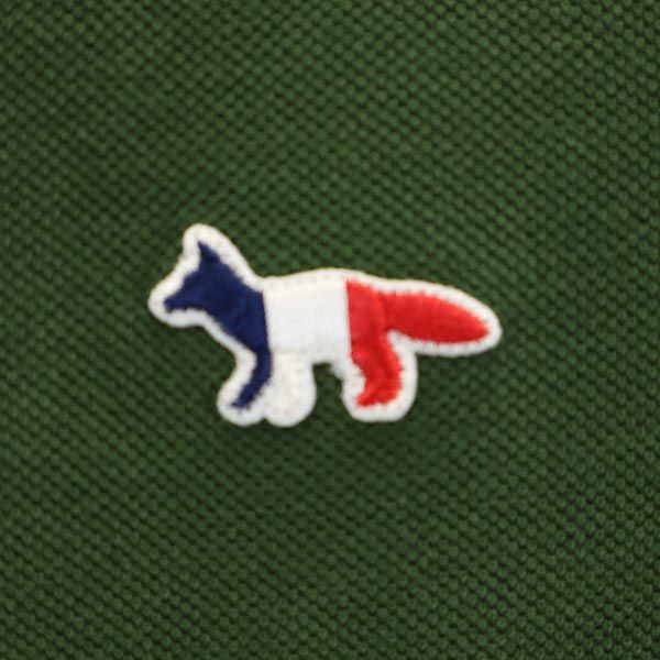 MAISON KITSUNÉ グリーンポロシャツ XS メゾンキツネ 半袖 ポロシャツ XS グリーン MAISON KITSUNE