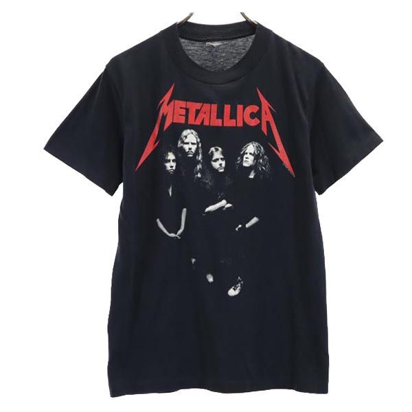 メタリカ 80s ヴィンテージ プリント 半袖 Tシャツ 黒系 METALLICA バンド バンT ロゴ メンズ