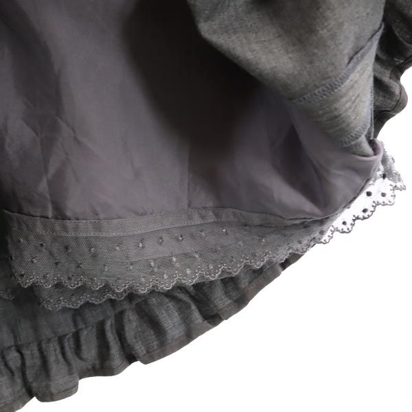 フォクシー 日本製 ウール ノースリーブ ワンピース 40 グレー FOXEY