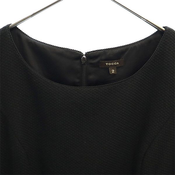 トッカ 日本製 半袖 ワンピース 2 ブラック TOCCA フレンチスリーブ