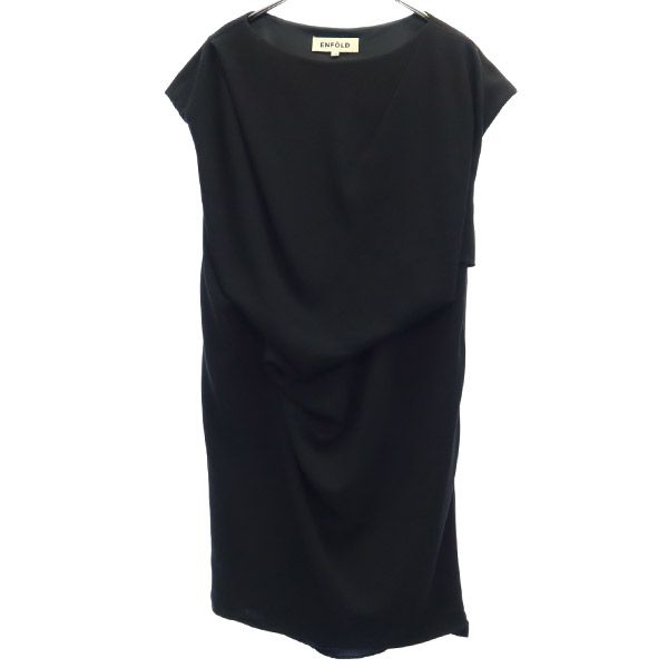 エンフォルド 半袖 フレンチスリーブ ワンピース 38 ブラック ENFOLD レディースの通販は