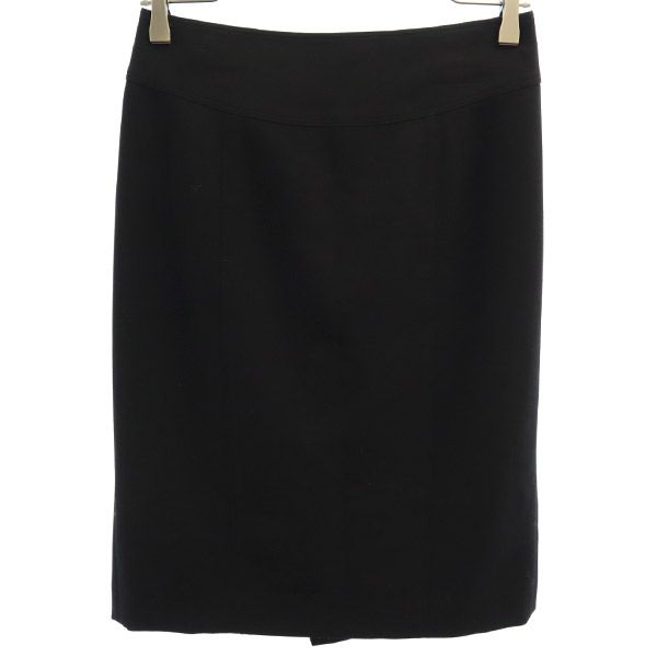 バーバリー 日本製 三陽商会 ミディ丈 タイトスカート 38 ブラック BURBERRY レディース