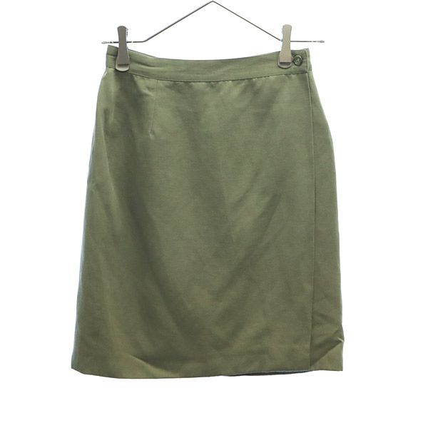 エンポリオアルマーニ ウールブレンド ミディ丈 スカート 38 カーキ Emporio Armani レディース