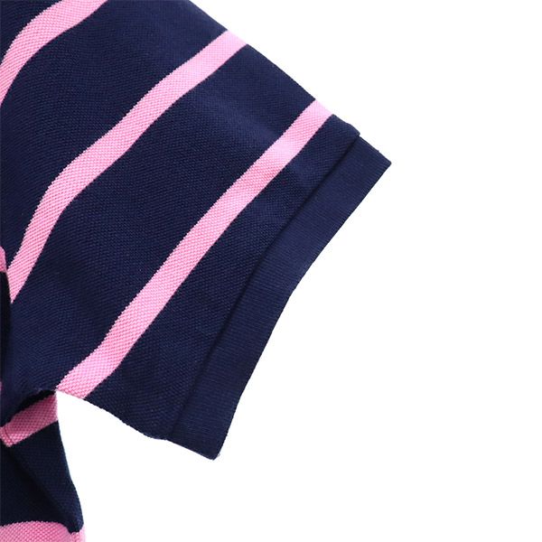 未使用 ポロバイラルフローレン ボーダー 半袖 ポロシャツ M ネイビー×ピンク Polo by Ralph Lauren 鹿の子 メンズ_3