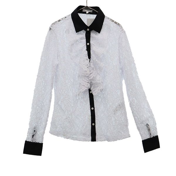 ナラカミーチェ 未使用 レース 長袖 レース ブラウス 0 ホワイト系 NARACAMICIE カットソー フリル レディース