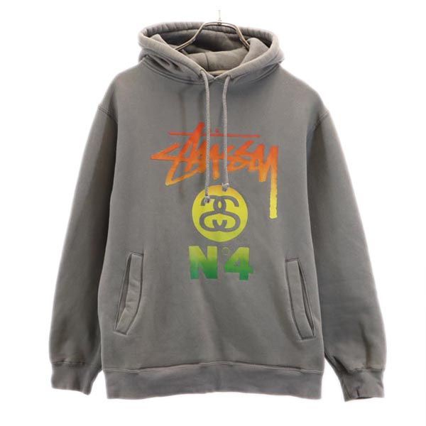 ステューシー 長袖 スウェットパーカー S グレー系 STUSSY 裏起毛 メンズ