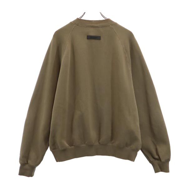 エッセンシャルズ 長袖 スウェット トレーナー S オリーブ ESSENTIALS 