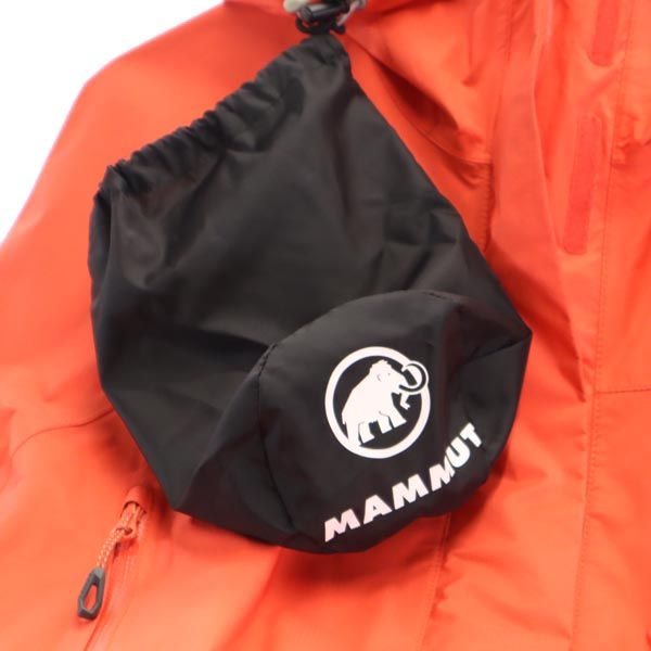 マムート アウトドア ナイロンジャケット M オレンジ系 Mammut 収納ポーチ付き レディース_7