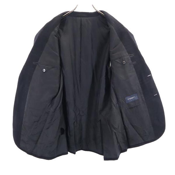 バーバリー 三陽商会 日本製 ウール チェック柄 テーラードジャケット 98-88-175 AB6 ブラック BURBERRY メンズ バーバリー 三陽商会 日本製 ウール チェック柄 テーラードジャケット