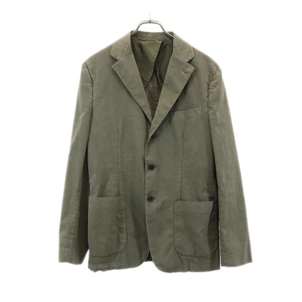 アスペジ イタリア製 ストライプ柄 テーラードジャケット カーキ×ホワイト ASPESI メンズの通販は