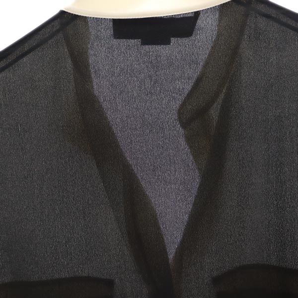 ステラマッカートニー シルク 長袖 スキッパーカラー ブラウス 36 黒系