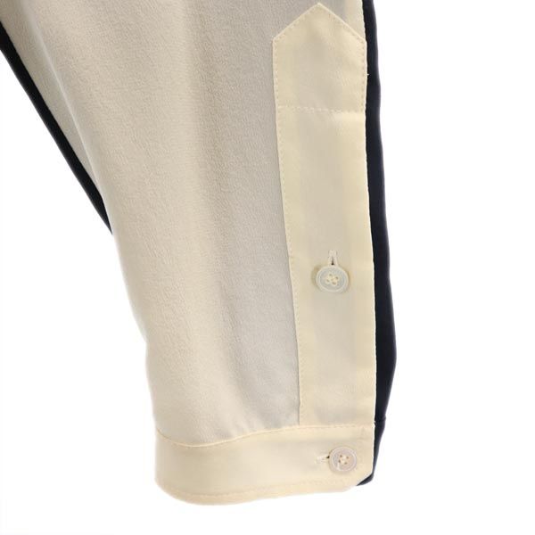 ステラマッカートニー シルク 長袖 スキッパーカラー ブラウス 36 黒系