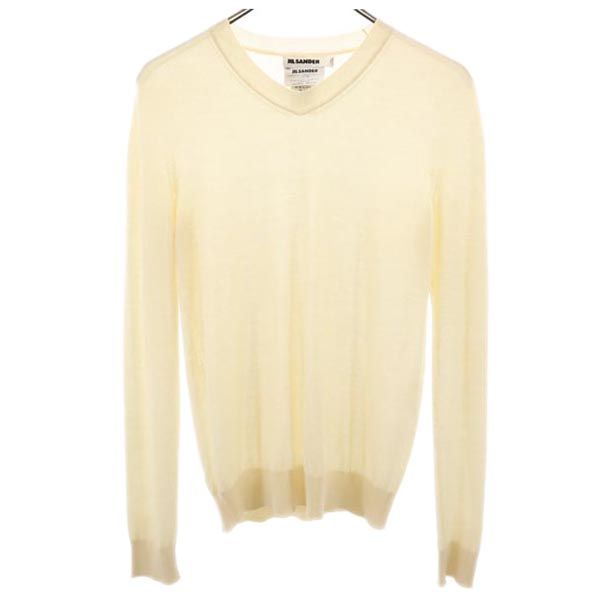 ジルサンダー イタリア製 カシミヤブレンド 長袖 Vネック セーター 34 ベージュ系 JIL SANDER ニット メンズ