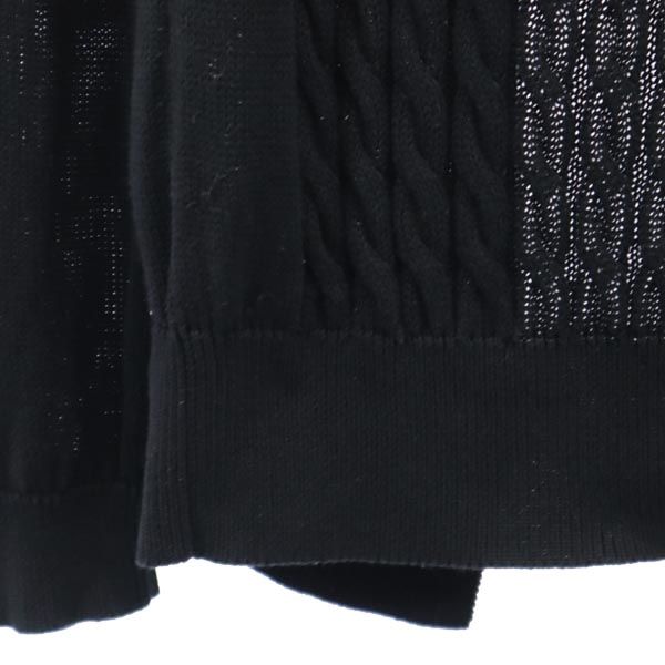 Yohji Yamamoto - ヨウジヤマモト コットン 長袖 ニット カーディガン 2 ブラック Yohji Yamamoto ボタンレス レディース ヨウジヤマモト コットン 長袖 ニット カーディガン 2 ブラック