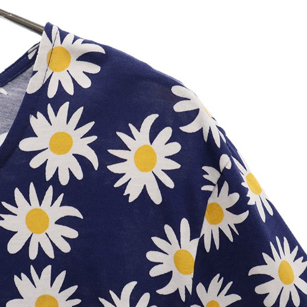 未使用 マリメッコ 花柄 長袖 ワンピース S ネイビー marimekko