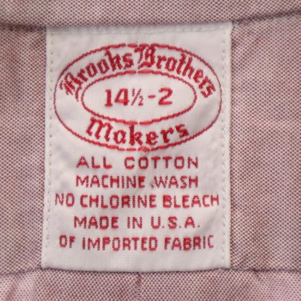 ブルックスブラザーズ 70s 80s ヴィンテージ USA製 長袖 ボタンダウンシャツ 14 1/2 ピンク系 Brooks Brothers メンズ ブルックスブラザーズ 70s 80s ヴィンテージ USA製 長袖 ボタンダウン