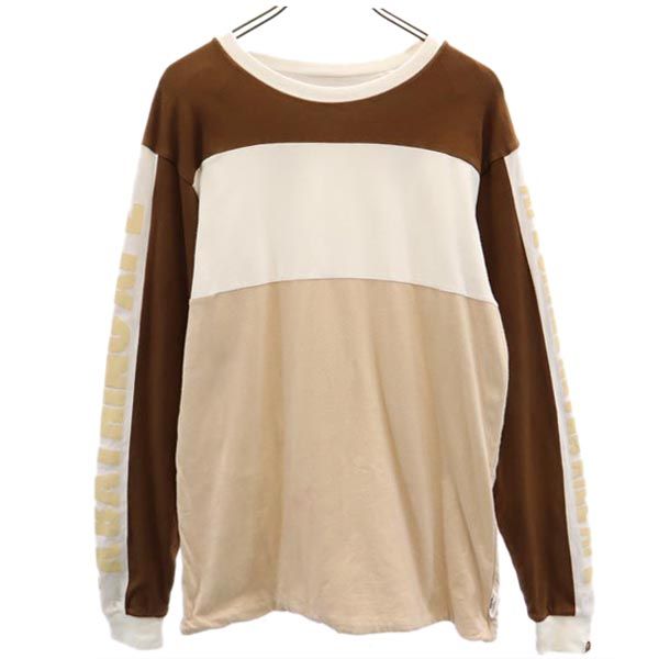 アベイシングエイプ 日本製 ボーダー 長袖 Tシャツ M ベージュ A BATHING APE ロンT メンズ