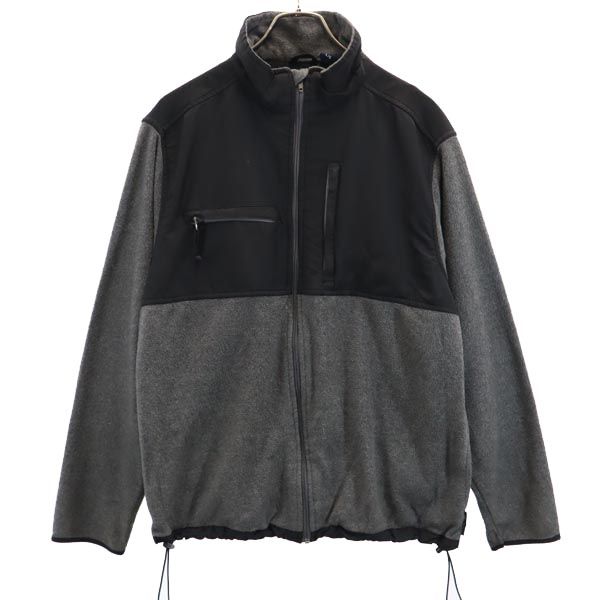 チャップス アウター ジャケット フリース ジャンパー ブラック 2WAY 美品 チャップスCHAPS刺繍入りライトブルーデニムジージャン チャップス