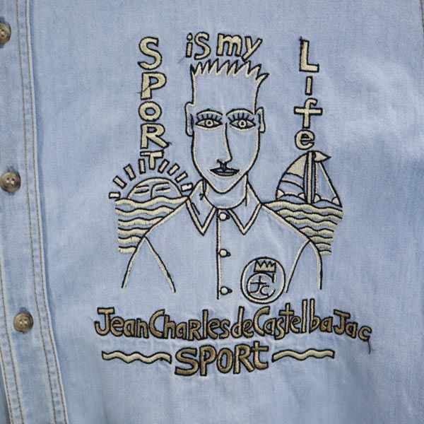 カステルバジャックネイビー長袖シャツ カステルバジャック 綿素材チュニック ネイビーシャツ 長袖