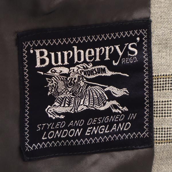 バーバリーズ 90s オールド ウール チェック柄 テーラードジャケット 165-90-78 グレー系 Burberrys メンズ_8