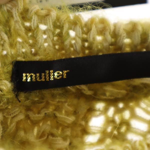 未使用 ミュラー ウールブレンド 長袖 デザインニット セーター 38 イエロー系 muller of yoshiokubo レディース 未使用 ミュラー ウールブレンド 長袖 デザインニット セーター 38