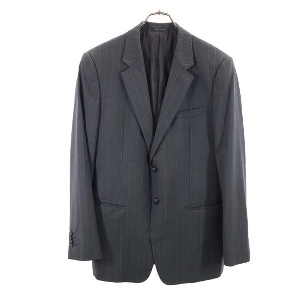 エンポリオアルマーニ イタリア製 ウール ストライプ テーラードジャケット グレー系 Emporio Armani メンズ