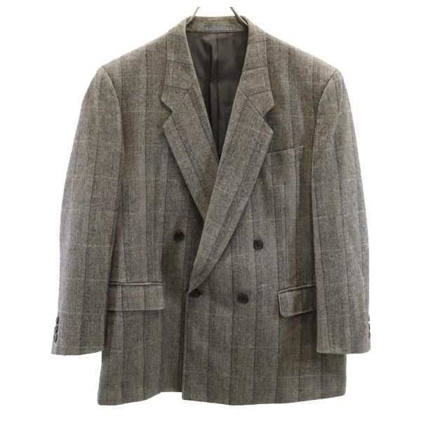 ランバン ウール チェック柄 テーラードジャケット グレー LANVIN メンズの通販は