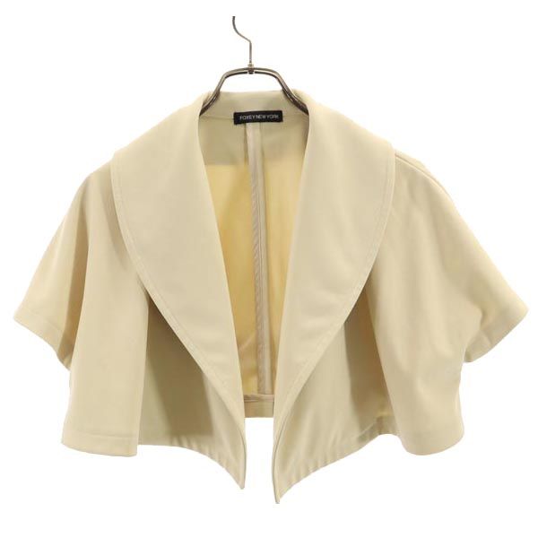 フォクシーニューヨーク ショート丈 ジャケット 40 ベージュ FOXEY NEW YORK レディース