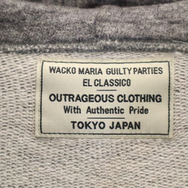 ワコマリア 日本製 バックプリント 長袖 スウェット ジップパーカー L グレー WACKO MARIA メンズ_8