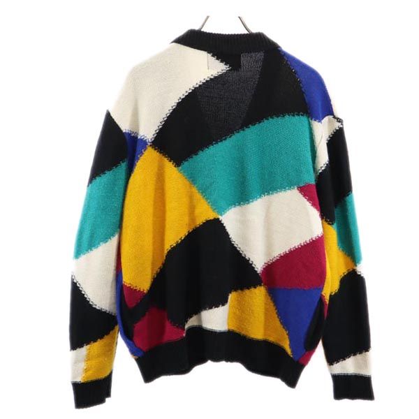 ボンサイ ウールブレンド 総柄 長袖 ニット カーディガン M BONSAI メンズ ボンサイ ウールブレンド 総柄 長袖 ニット カーディガン M BONSAI