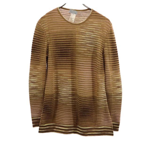 MISSONI - ミッソーニ イタリア製 ウールブレンド 総柄 長袖 ニット 42 ブラウン系 Missoni セーター レディース ミッソーニ イタリア製 ウールブレンド 総柄 長袖 ニット 42