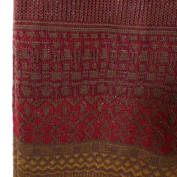 イヴサンローラン 総柄 半袖 ニット ワンピース L レッド×ブラウン YVES SAINT LAURENT レディース イヴサンローラン 総柄 半袖 ニット ワンピース L レッド×ブラウン