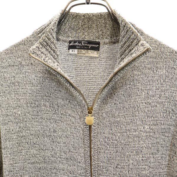サルヴァトーレフェラガモ ウールブレンド 長袖 ニットジャケット XS グレー Salvatore Ferragamo ブルゾン カーディガン レディース_4